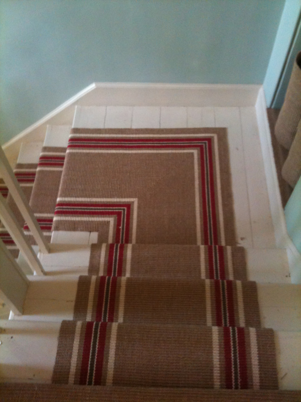 Mitred stair carpet