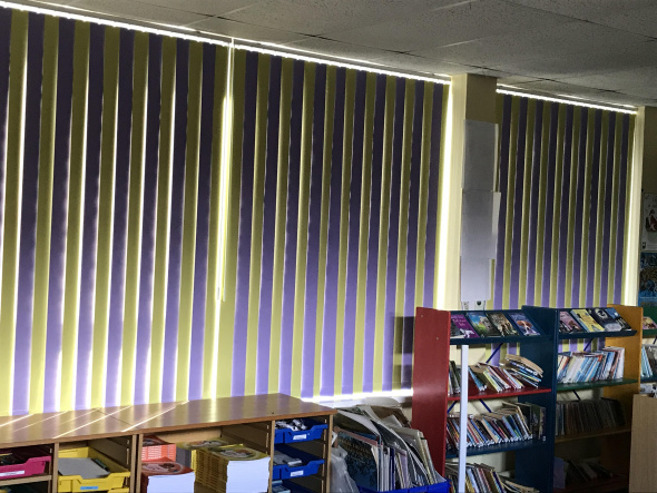 Colourful blinds for a local school